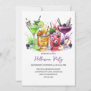Invitation Soirée halloween cocktail effrayante