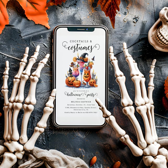 Invitation Soirée Halloween Cocktails & Costumes (Créateur téléchargé)