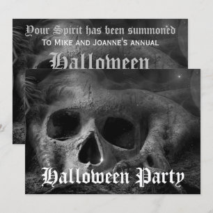 Invitation Soirée Halloween Crâne Gothique Effrayant