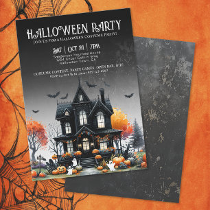 Invitation Soirée Halloween dans une maison hantée