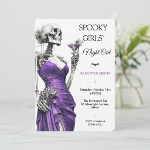 Invitation Soirée Halloween de filles effrayantes Cocktail