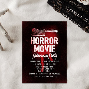 Invitation Soirée Halloween de film d'horreur effrayant