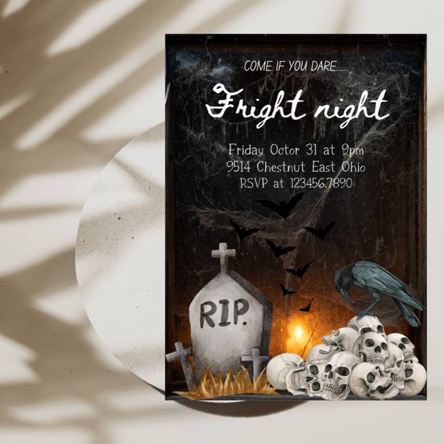 Invitation Soirée Halloween de Nuit Terrifiante - Maison Hant (Créateur téléchargé)