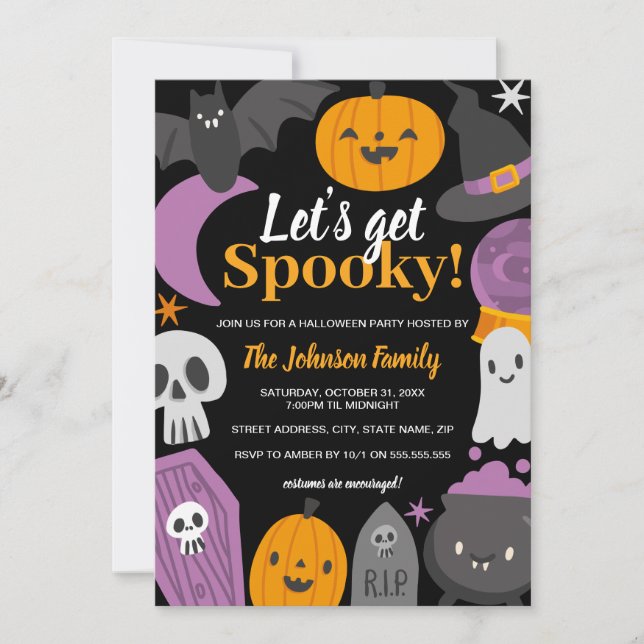 Invitation Soirée Halloween Déchaînons-nous (Devant)