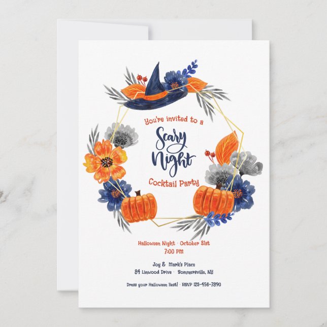 Invitation Soirée Halloween effrayante (Devant)