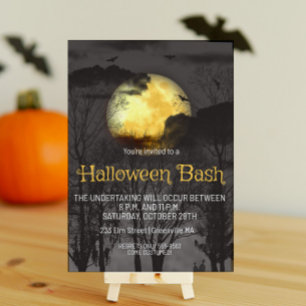Invitation Soirée Halloween Effrayante sous la Pleine Lune