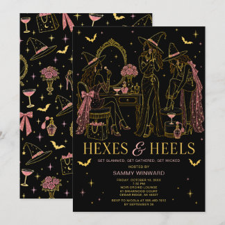 Invitation Soirée Halloween entre filles Hexes & Heels