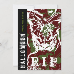 Invitation Soirée Halloween gothique R.I.P Mort effrayant ave