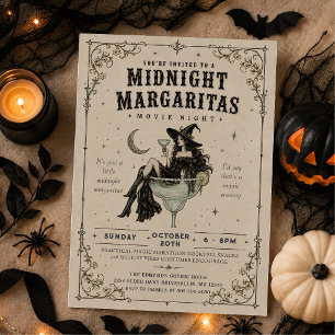 Invitation Soirée Halloween gothique sorcière des Margaritas