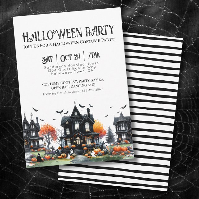 Invitation Soirée Halloween gothique vintage (Vintage Gothic Halloween Party Invitation)