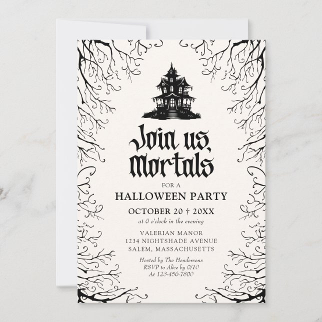 Invitation Soirée Halloween Maison Hantée (Devant)