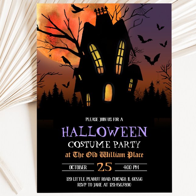 Invitation Soirée Halloween Maison Hantée (Créateur téléchargé)