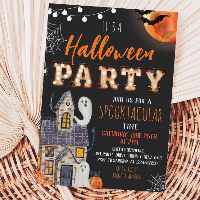 Invitation Soirée Halloween Maison Hantée (Créateur téléchargé)