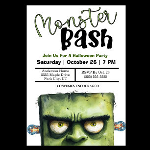 Invitation Soirée Halloween Monster Bash