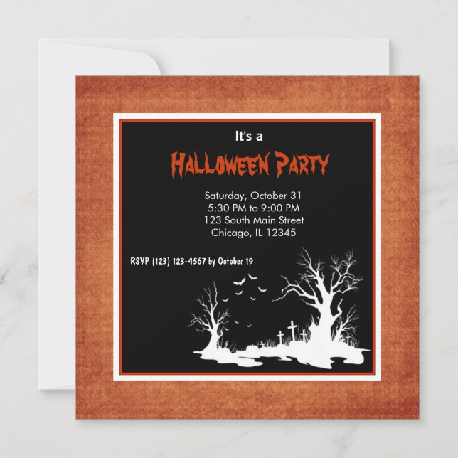 Invitation Soirée Halloween Silhouette (Devant)