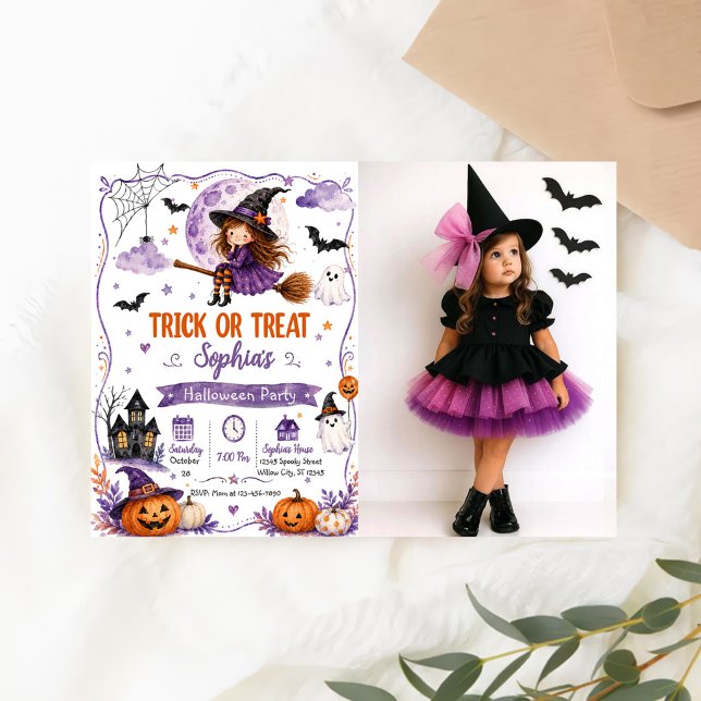 Invitation Soirée Halloween Trick or Treat (Créateur téléchargé)