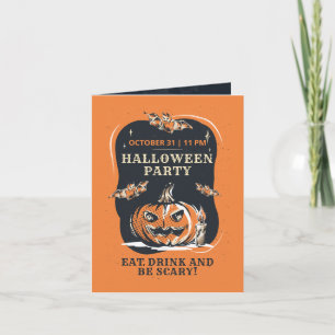 Invitation Soirée Halloween Trick or Treat Chauves-souris et