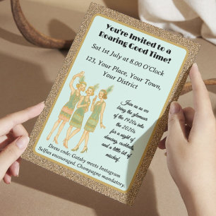 Invitation Soirée instagram des années folles, fête sur le th