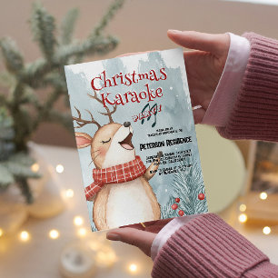 Invitation Soirée karaoké de Noël pour les Cerfs mignons