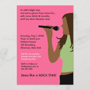 Invitation SOIRÉE KARAOKE Filles en sortie Soirée d'anniversa