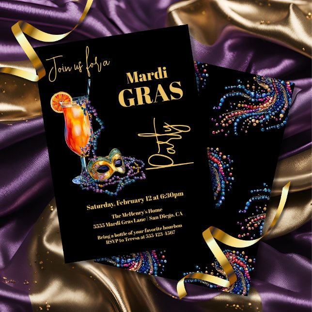 Invitation Soirée Mardi Gras New Orleans (Créateur téléchargé)