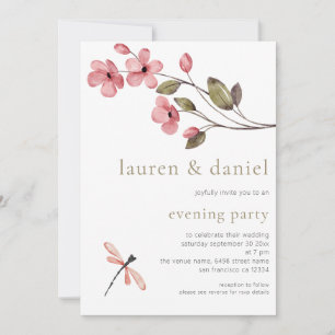 Invitation Soirée Mariage du Code QR de Blossom Elegant