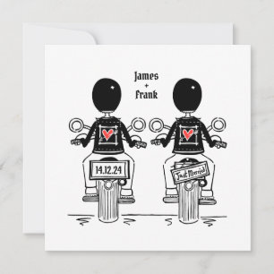 Invitation Soirée Mariage Moto Deux Pièces Personnalisées