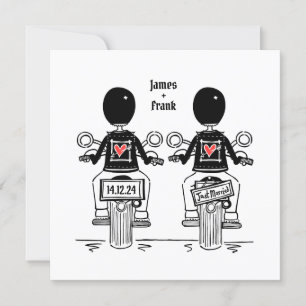 Invitation Soirée Mariage Moto Deux Pièces Personnalisées