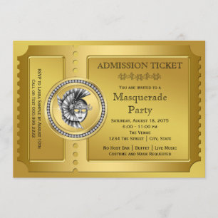 Invitation Soirée Mascarade Dorée