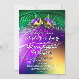 Invitation Soirée masquée de Mardi Gras