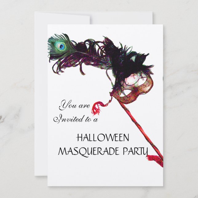 Invitation SOIRÉE MASQUÉE D'HALLOWEEN,Or Noir (Devant)
