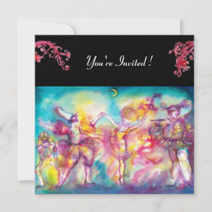 Invitation SOIRÉE MASQUÉE ,farine rouge s'épanouit