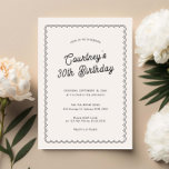 Invitation Soirée minimaliste de 30e anniversaire<br><div class="desc">Conçu pour s'harmoniser avec notre collection Scalloped Border, cette invitation minimaliste à la fête du 30e anniversaire présente un design classique avec une touche unique - la bordure à pétoncles est unique, et ajoutera sûrement une touche rétro à cette invitation moderne. Si vous voulez attirer l'attention de votre client avec...</div>
