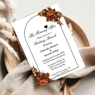 Invitation Soirée minimaliste de mariage orange script