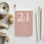 Invitation Soirée minimaliste moderne rose 21e anniversaire<br><div class="desc">Cette invitation minimaliste à la fête du 21ème anniversaire de typographie est parfaite pour une fête d'anniversaire moderne. Le design simple présente un texte blanc classique sur arrière - plan rose. Personnalisable dans n'importe quelle couleur. Gardez le design minimal et élégant, en l'état, ou personnalisez-le en ajoutant vos propres graphiques...</div>
