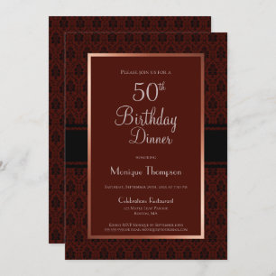 Invitation Soirée moderne en cuivre de Bourgogne 50e annivers