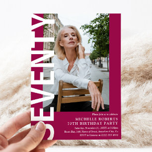 Invitation Soirée moderne Photo 70e fête d'anniversaire