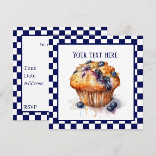 Invitation Soirée muffin aux bleuets