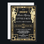 Invitation Soirée mystère de meurtre Art Déco années 20<br><div class="desc">Personnalisez facilement et rapidement cette invitation de soirée mystère de meurtre art déco vintage, il suffit d'appuyer sur le bouton Personnaliser pour réorganiser et formater le style et l'emplacement du texte. Caractéristiques un cadre art déco chic et une palette de couleurs noir, blanc et or. Articles assortis disponibles en magasin...</div>
