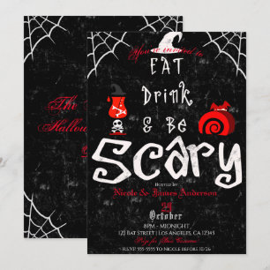 Invitation Soirée mystère Halloween Manger Boire Être effraya