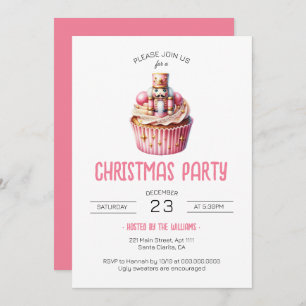 Invitation Soirée Noël Cupcake Cupcake Rose