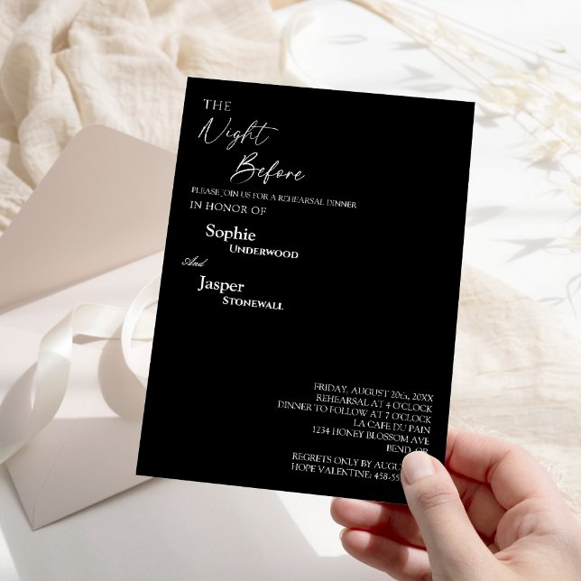 Invitation Soirée Noire Classique Moderne Avant Le Dîner De R (Créateur téléchargé)