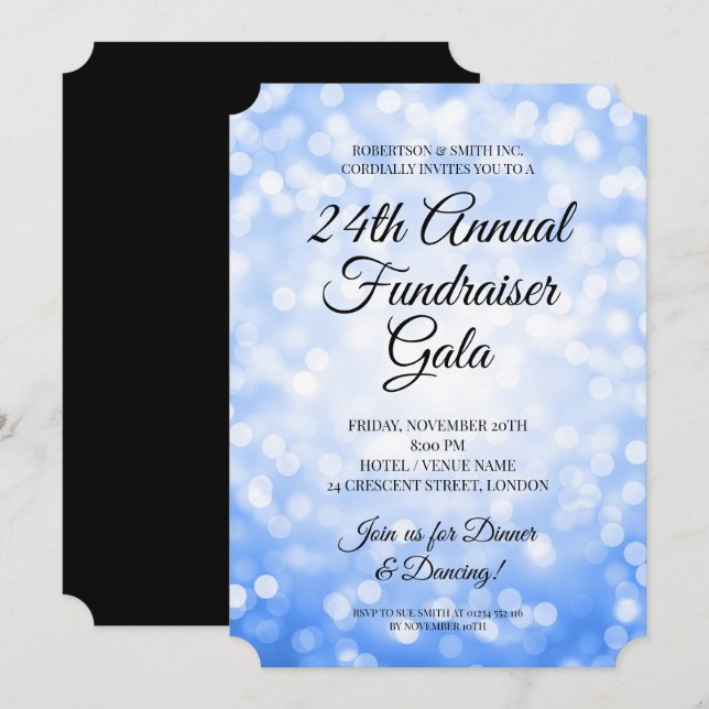 Invitation Soirée officielle de collecte de fonds pour entrep (Devant / Derrière)
