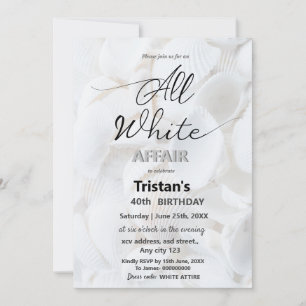 Invitation Soirée ou fête tout en blanc