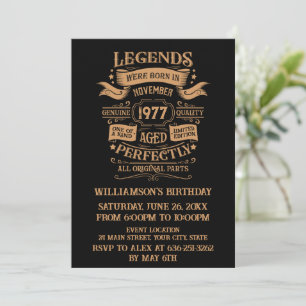 Invitation Soirée personnalisée vintage de 45 ans