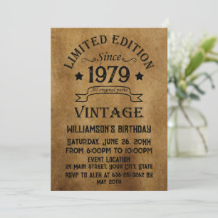 Invitation Soirée personnalisée vintage de 45 ans