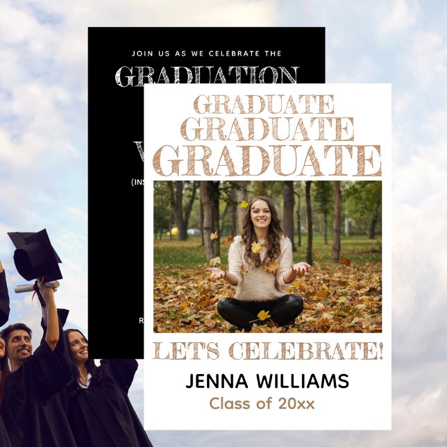 Invitation Soirée photo des diplômés (Graduate Photo Announcement Party Invitation)