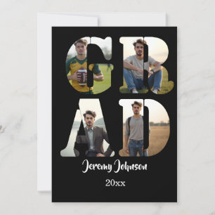 Invitation Soirée photo en noir et blanc GRAD