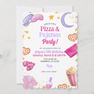 Invitation Soirée Pizza & Pyjama