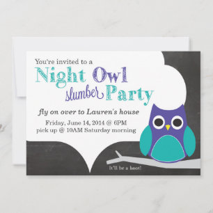 Invitation Soirée Pyjama Hibou de Nuit